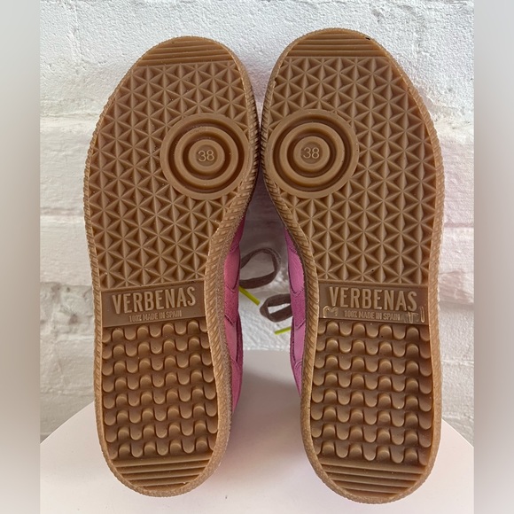Verbenas Sora Candy Flamingo Pink Leather Suede Sneakers Tennis Shoe Spain NWT - Picture 9 of 9